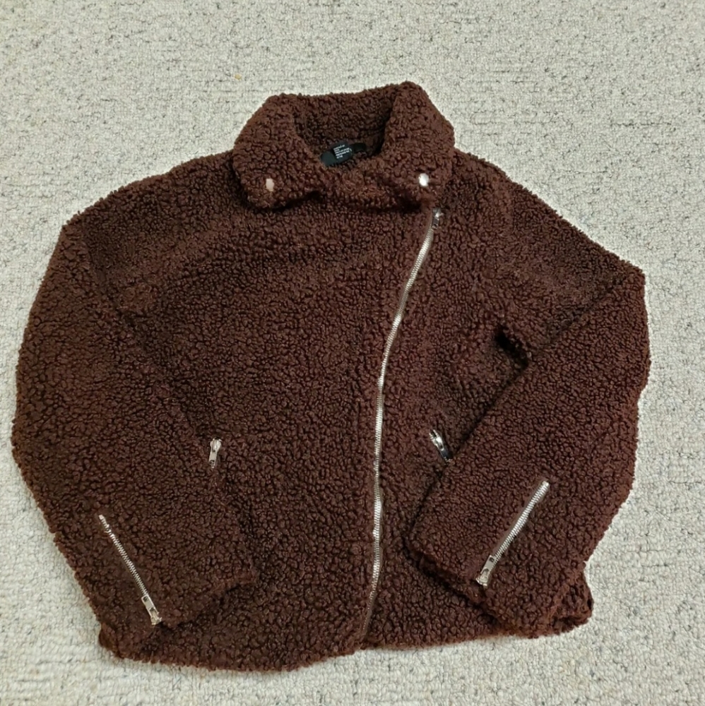 Faux shearling/wool winter jacket